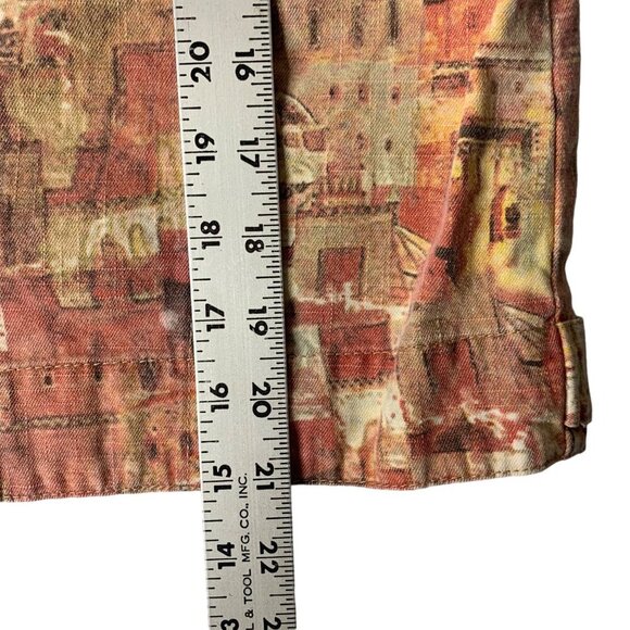 Chico’s Women's Rooftop Print Button Up Casual Cotton Denim Jacket Size 2 - Picture 6 of 7